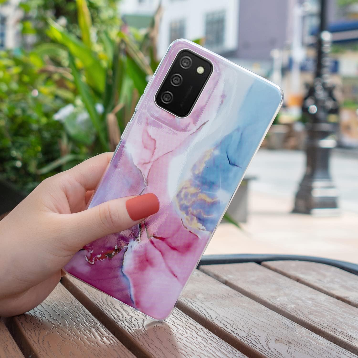 Funda compatible con Samsung Galaxy A03s, diseño de mármol mate, delgada, elegante, suave, flexible, funda protectora de TPU con tecnología IMD con