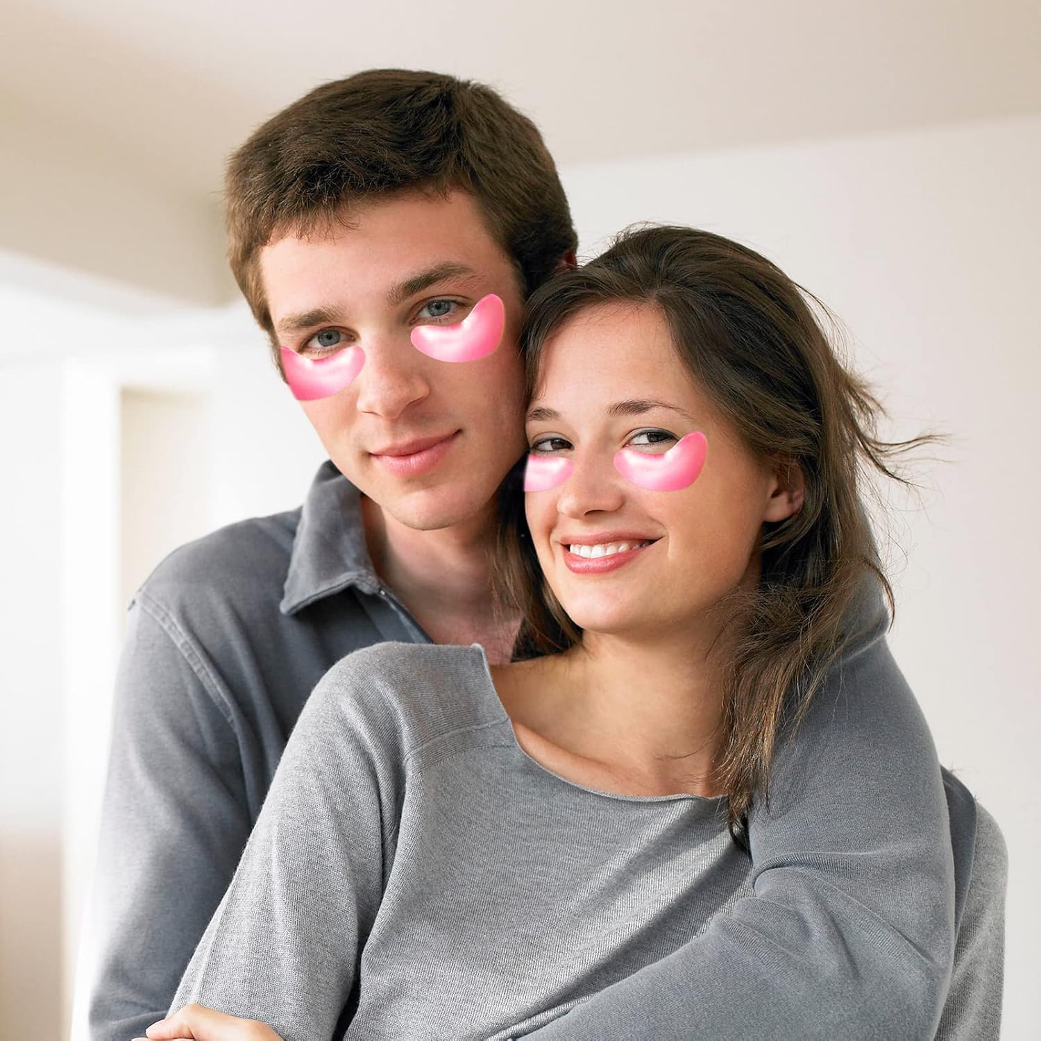 Máscara de ojos de colágeno rosa, 30 pares de parches dorados de cristal para ojos hinchados y ojeras  Parece menos cansado y reduce arrugas y