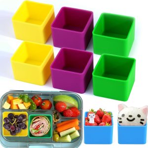 Cadeya Divisores de silicona para lonchera, 8 unidades de divisores cuadrados Bento para contenedores de almuerzo, accesorios Cadeya Divisores de silicona para lonchera, 8 unidades de divisores cuadrados Bento para contenedores de almuerzo, accesorios