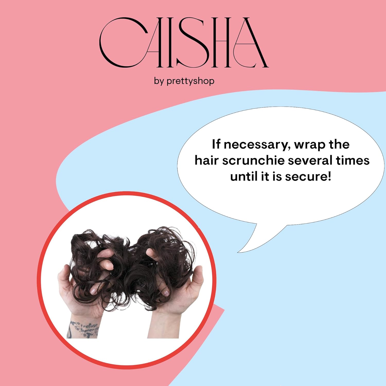 CAISHA by Prettyshop Hairpiece Scrunchy Updo Bridal Peinado Voluminoso Ondulado Moño Desordenado Mezcla Rubio G13AL
