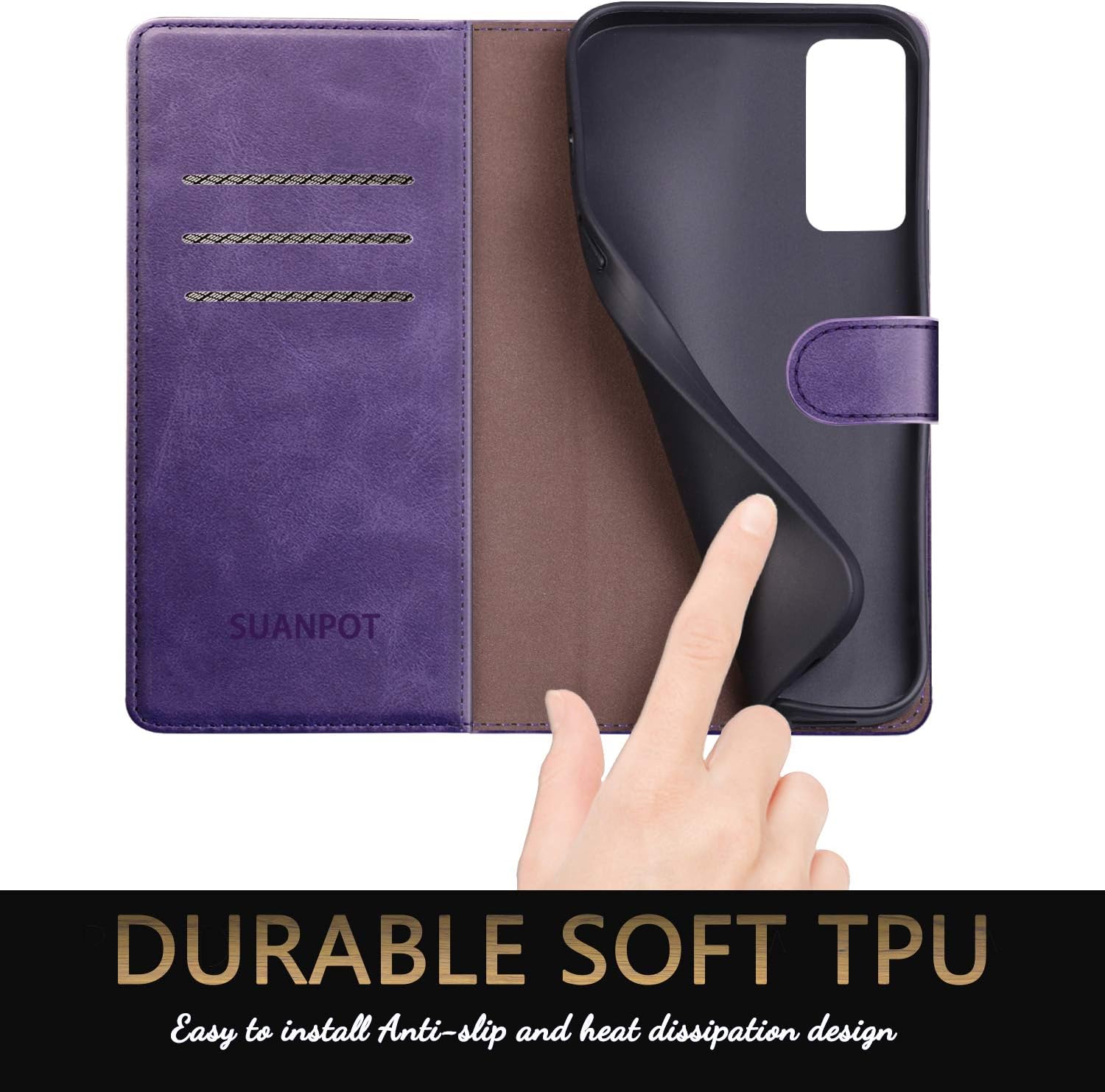 SUANPOT Funda de piel tipo cartera para Samsung Galaxy S20 FE con bloqueo RFID, tarjetero de crédito, libro de folio con tapa para teléfono celular