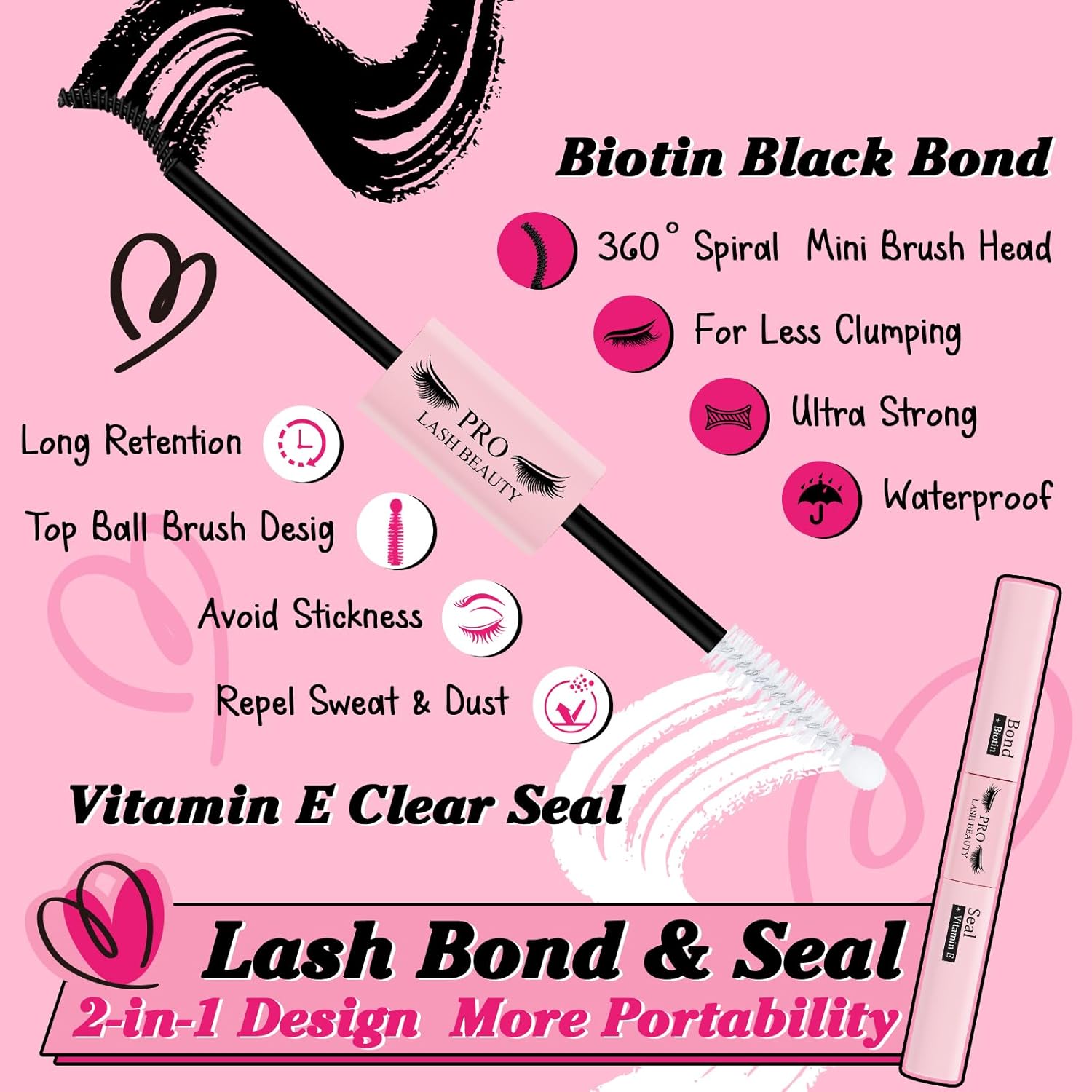 Kit de extensiones de pestañas, 280 unidades, kit de extensión de pestañas con unión de pestañas y sellado, removedor de pestañas, aplicador de