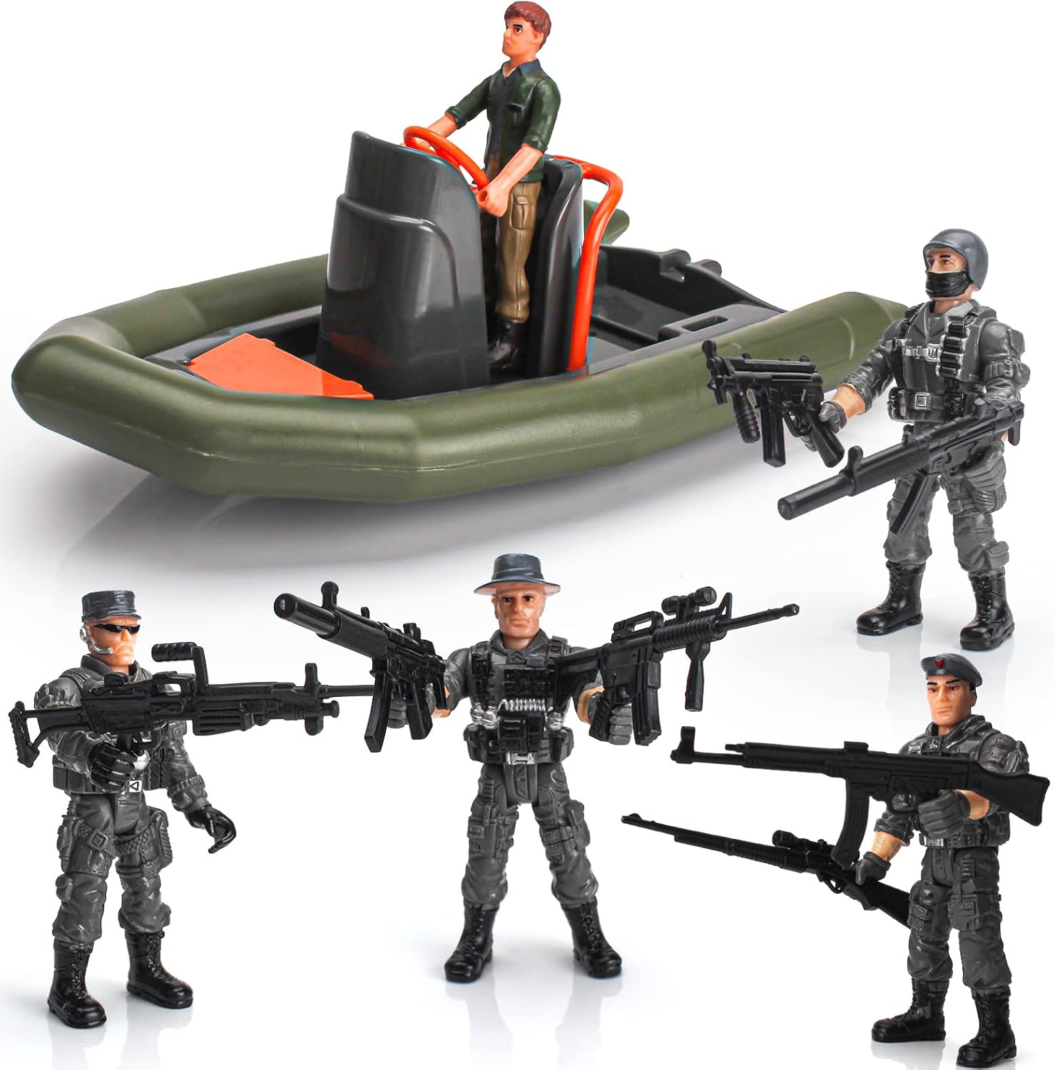 6 piezas de juguetes submarinos del ejército para niños soldados, figuras de acción para niños, soldados de juguete del ejército, figuras para niños
