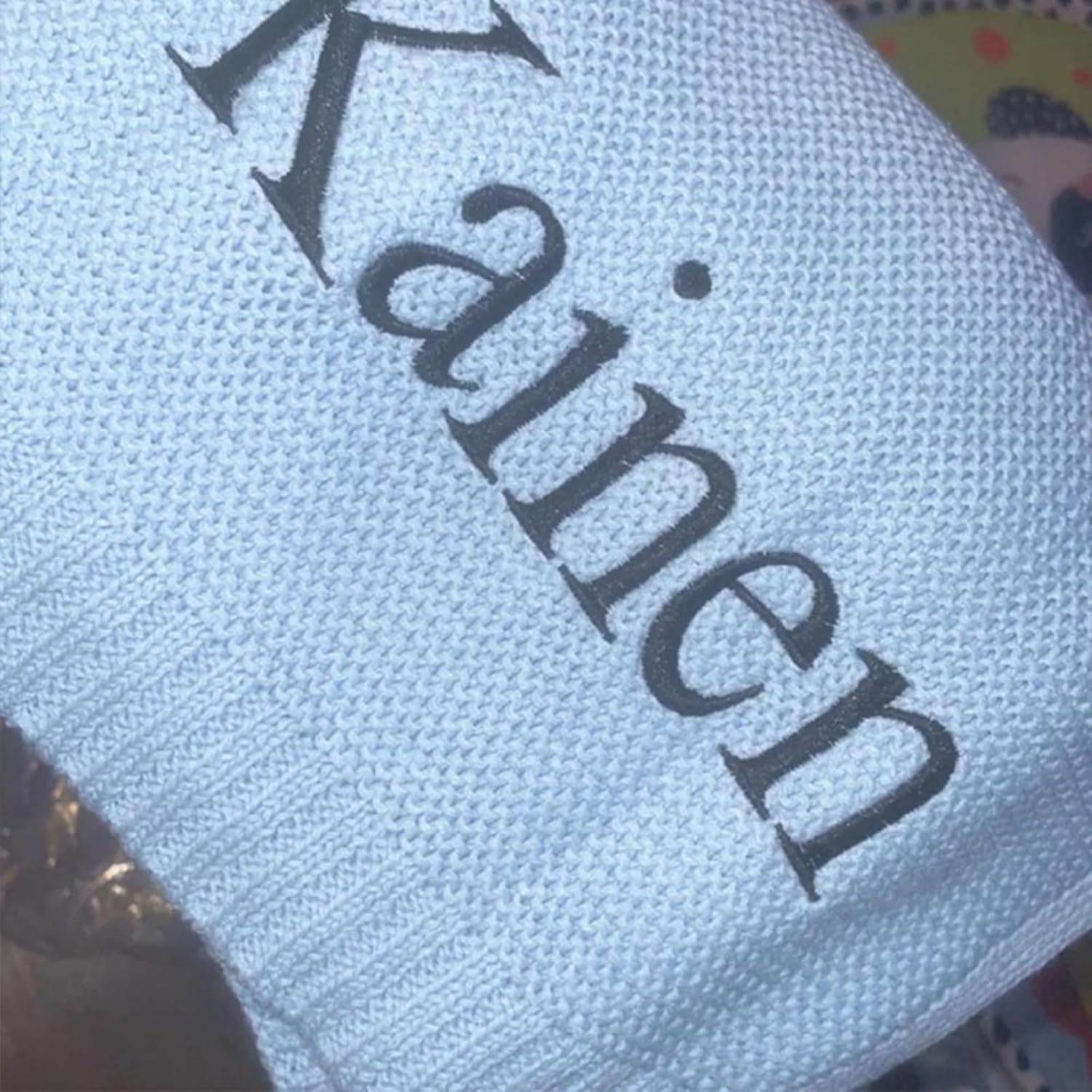 Manta de bebé bordada personalizada para niña, productos hechos a mano, manta de bebé con nombre, manta suave para cochecito con nombre bordado,