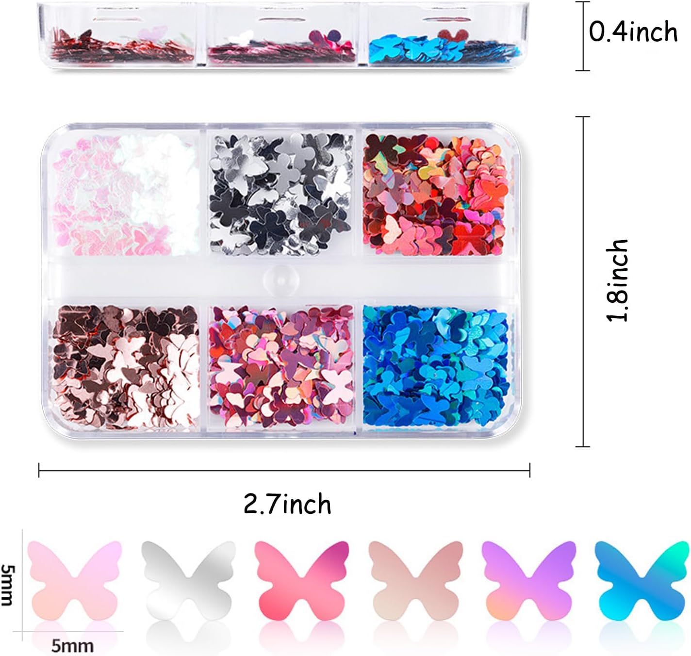 Kit de arte de uñas holográficas con purpurina y lentejuelas para uñas, diseño aurora, color rosa dorado, decoración de uñas acrílicas, suministros