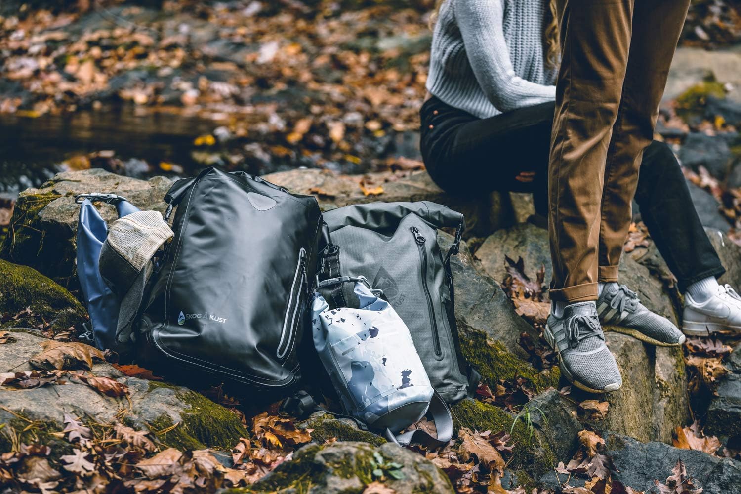 Skog Å Kust DrySåk – Bolsa seca impermeable con bolsillo exterior con cremallera, para kayak, rafting, navegar, natación, campamento, senderismo,