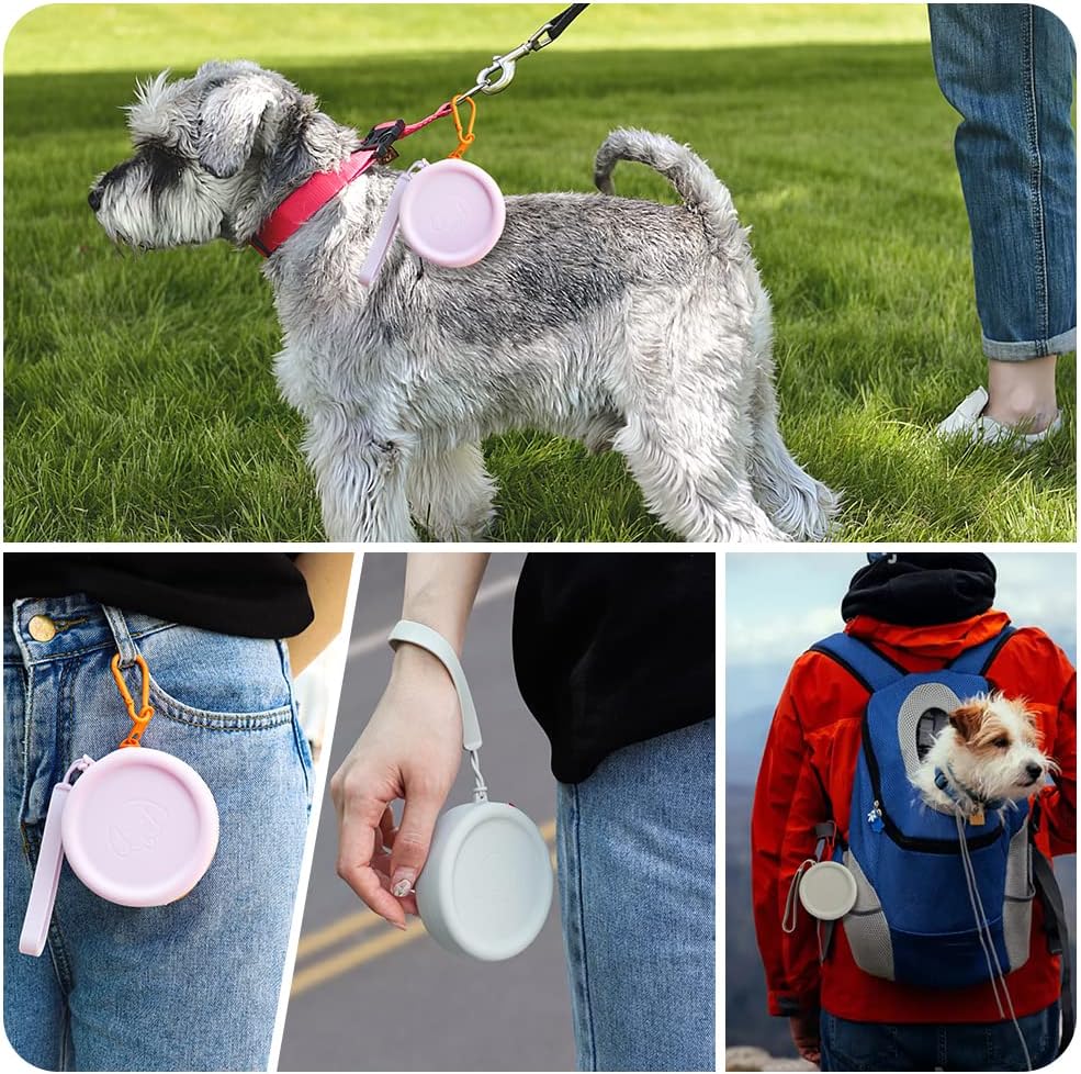 WALLFID Bolsa de silicona para perros, portátil e impermeable, con estampado de alfabeto personalizable, ideal para aperitivos de perros y gatos en
