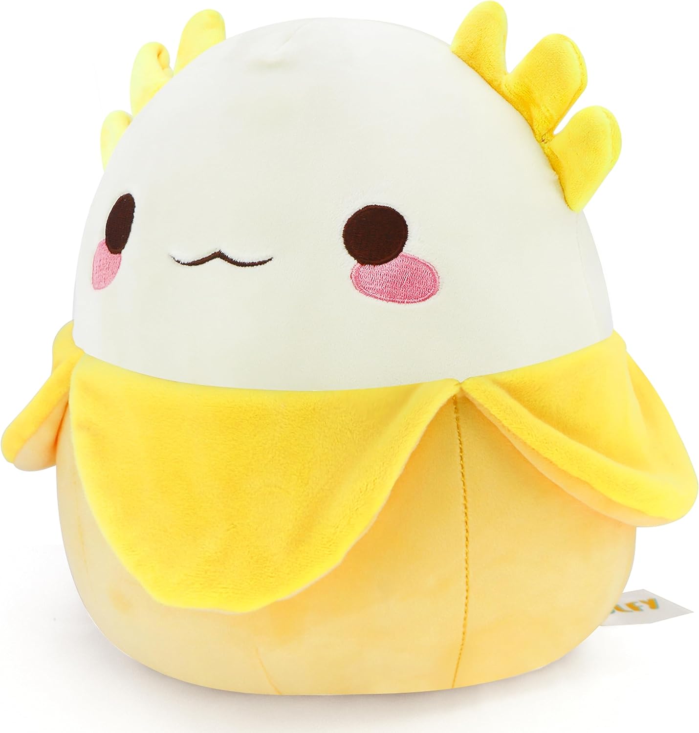 Juguete de peluche de ajolote de plátano, 10.7 pulgadas, suave juguete de peluche de ajolote de plátano, animales de peluche Kawaii para niños,