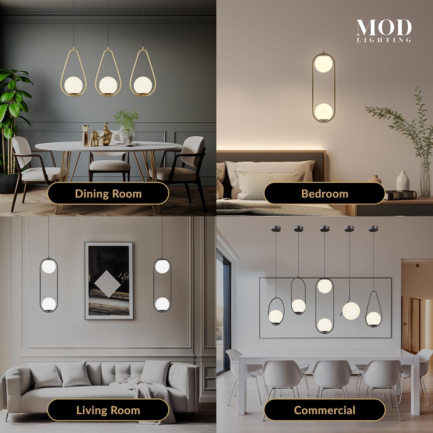 Jewels & Pearls Nordic Modern – Lámpara de techo regulable, perfecta para cocina, comedor, sala de estar y dormitorio, luz LED dorada, 1 paquete