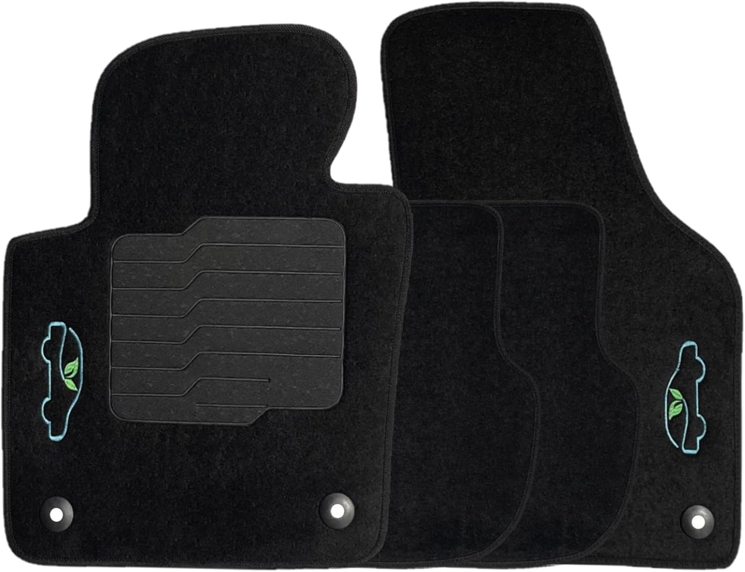 ecoMats – Tapetes para piso de Volkswagen Jetta 2011 a 2018 con almohadilla antideslizante en el talón y cerraduras de seguridad, fila delantera y