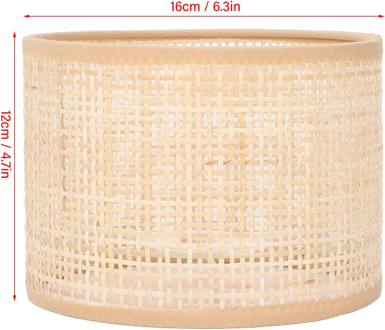 Cubierta de luz tejida, lámpara de ratán vintage, pantalla de malla, reemplazo ligero para lámpara de mesa E27 E14