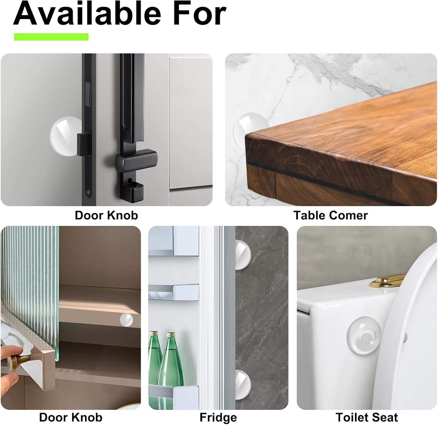 Fejoyta Protectores de pared para tope de puerta, 8 piezas de silicona para pomos de puerta con fuerte respaldo autoadhesivo, parachoques de puerta