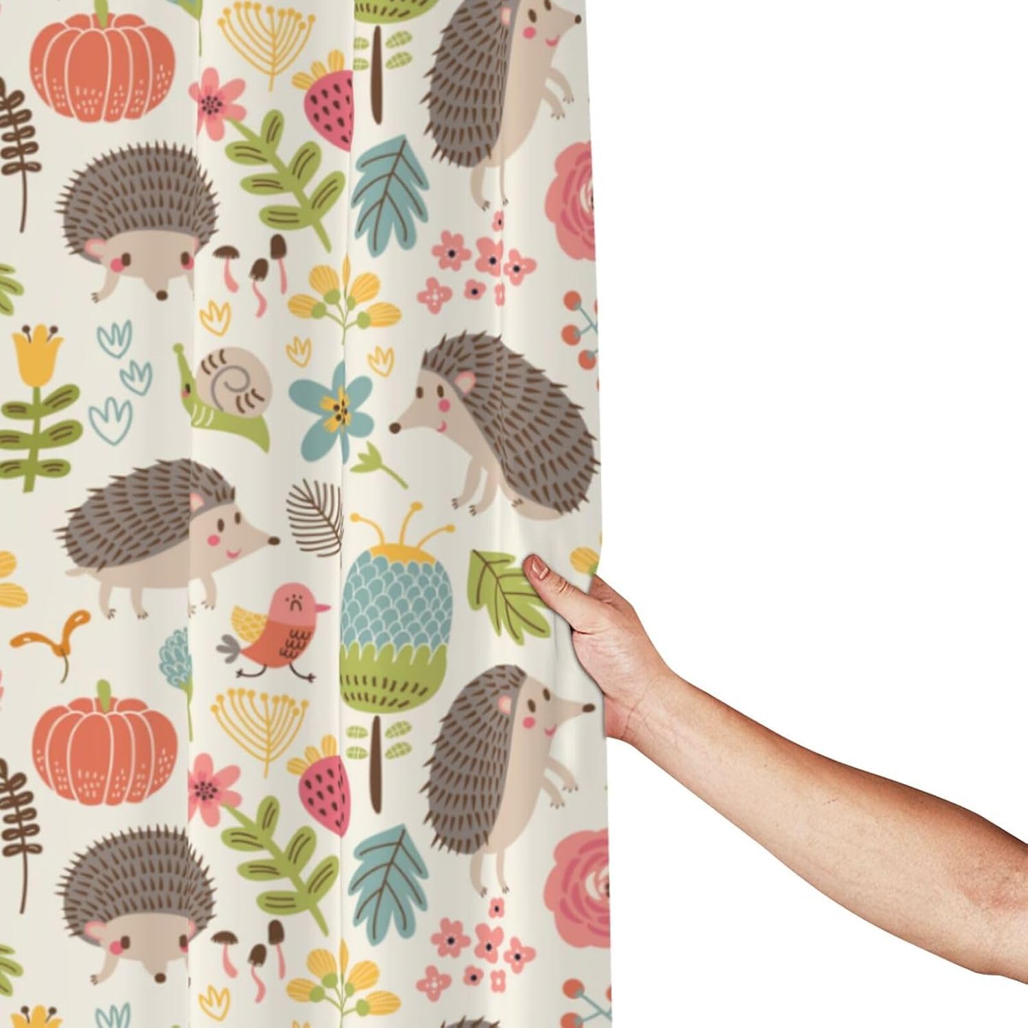 Cortina de ducha decorativa con erizos, forro de plástico de 72 x 72 pulgadas, cortinas de ducha extra largas para baño, juego de cortinas de baño
