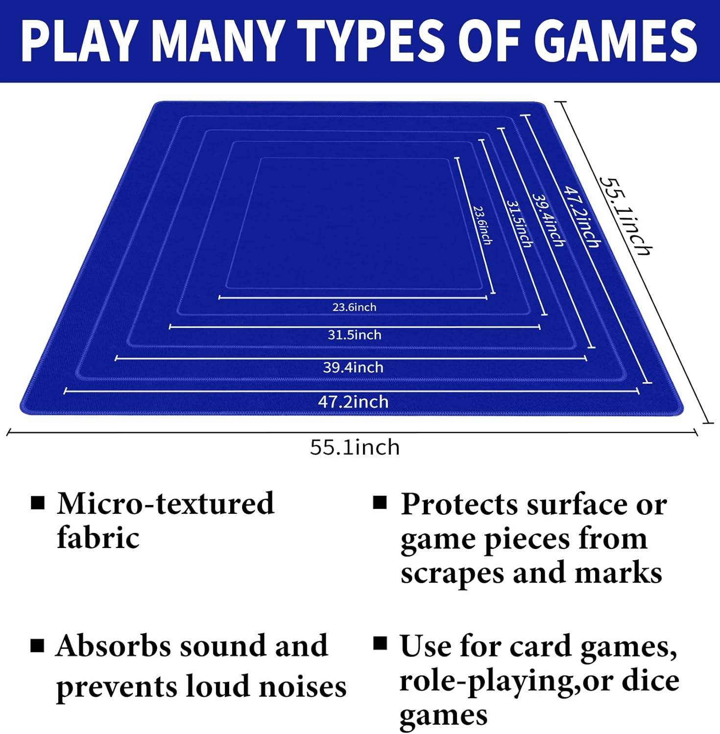 Tapete de juego de mesa para juego de mesa, juego de cartas clásico de nivel, juegos de dados, cubierta de mesa y juegos de rol de neopreno de doble