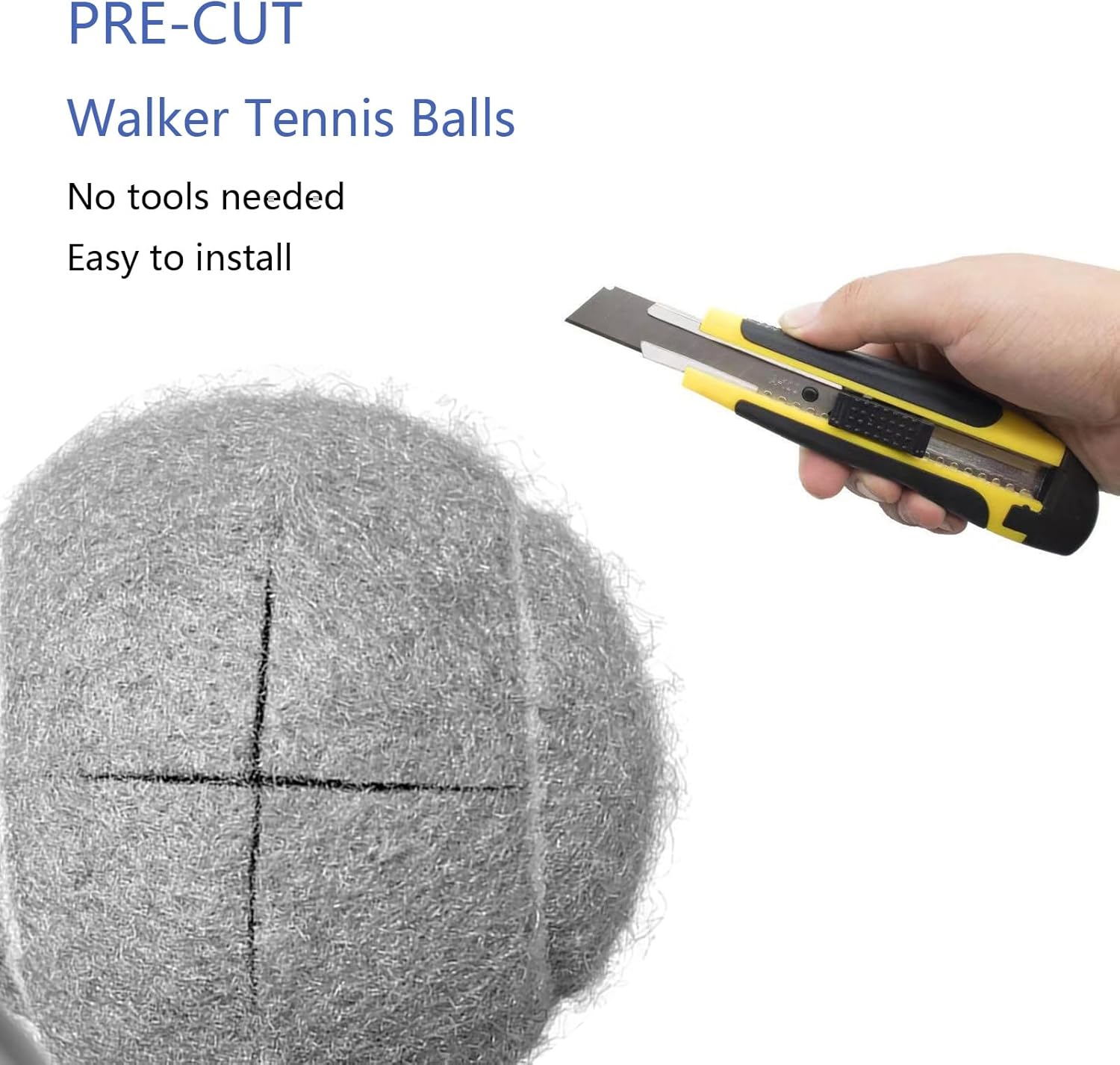 ZUJEAM Pelotas de tenis para caminantes precortadas, pelotas de tenis Walker Glide para sillas, escritorios, patas de muebles y protección del