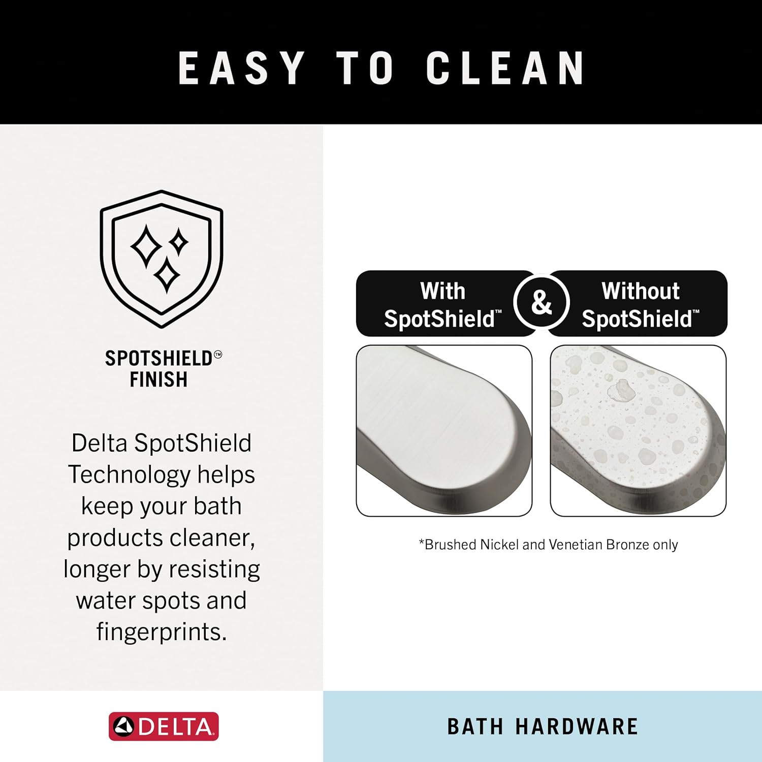 DELTA FAUCET Rubber Limited AUB24-SN Aubrey – Toallero de pared de 24 pulgadas, accesorios de baño en níquel cepillado