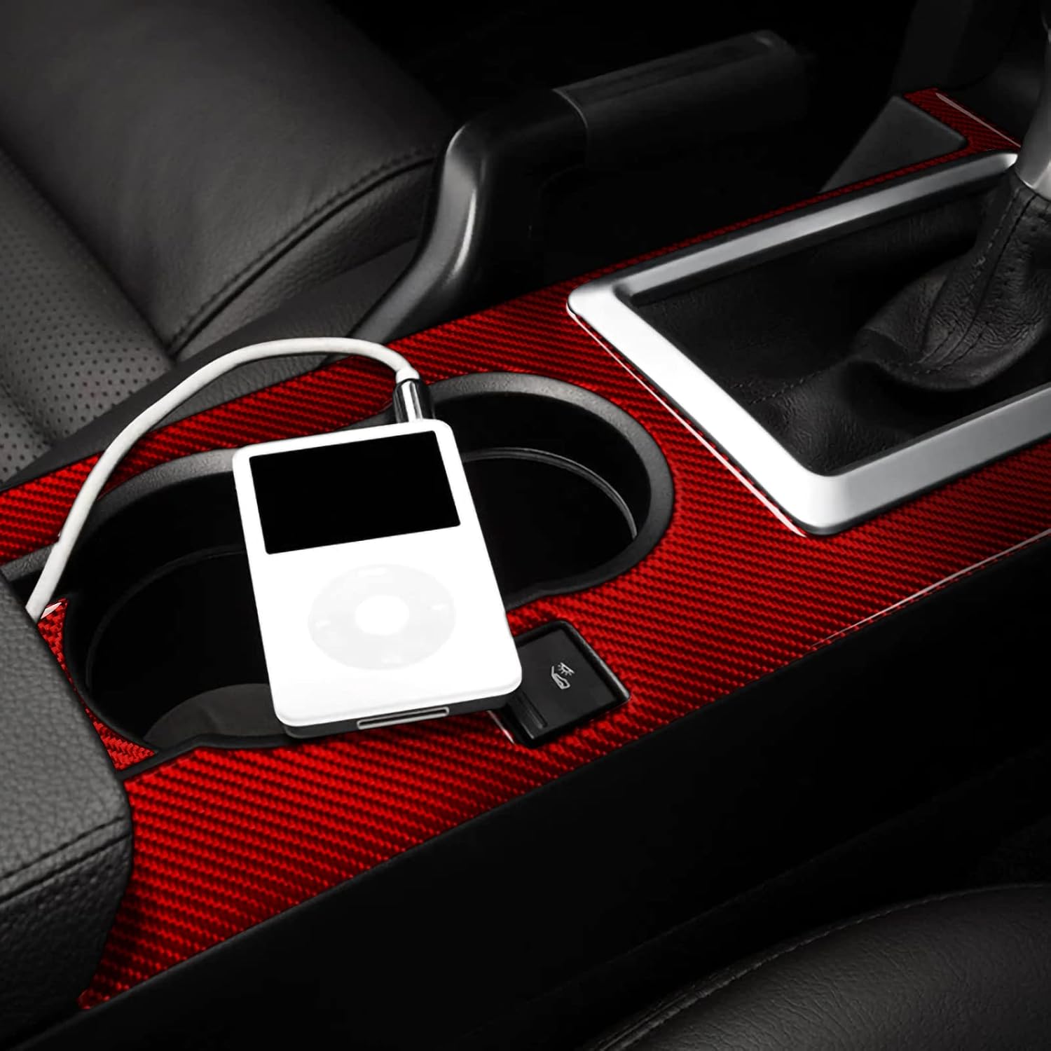 Fibra de carbono coche interior caja de cambios cambio panel etiqueta accesorios para Ford Mustang GT 2005 2006 2007 2008 2009