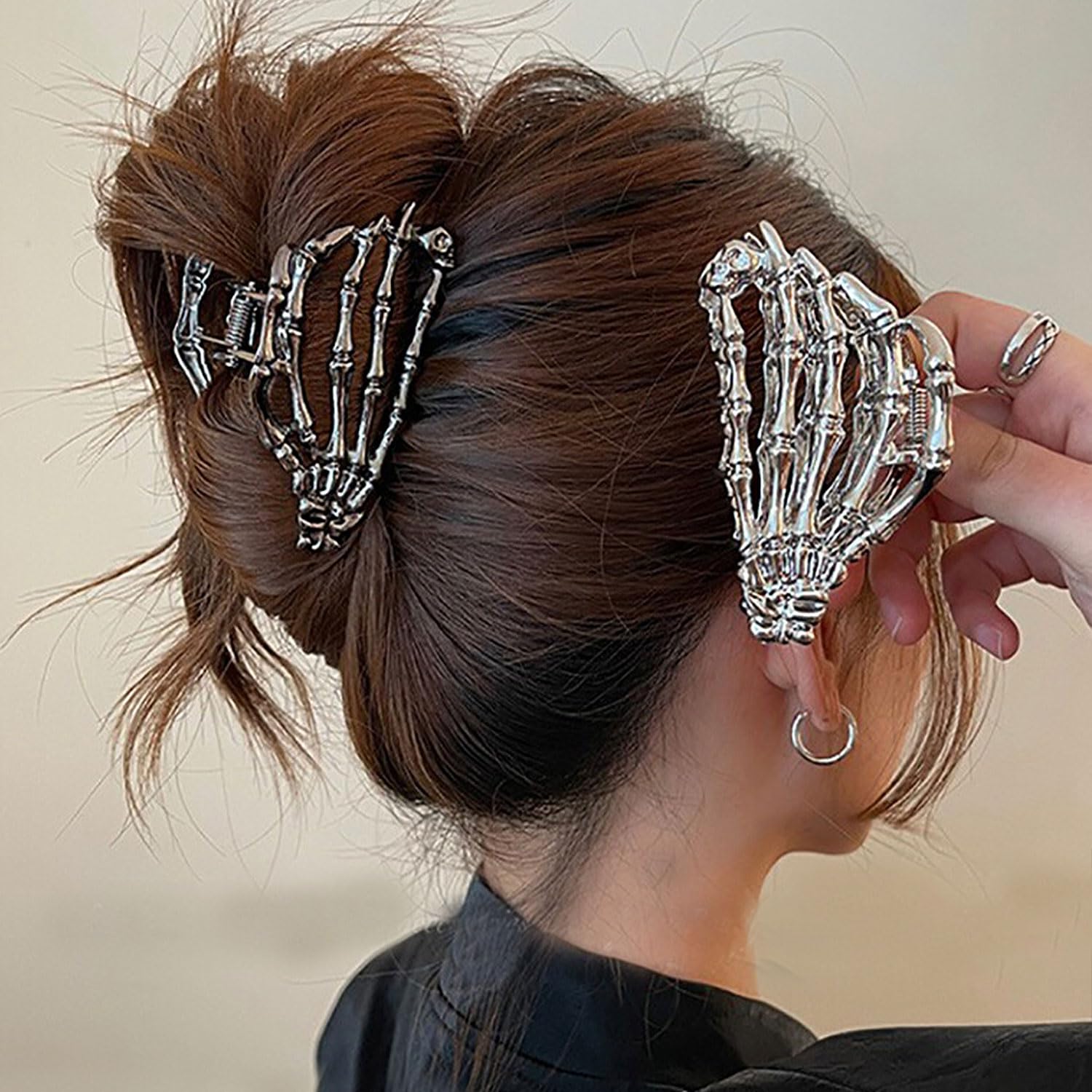 Pinzas de metal para el cabello de esqueleto negro, accesorios para el cabello fino y grueso, pinzas de sujeción fuerte, pinzas antideslizantes para