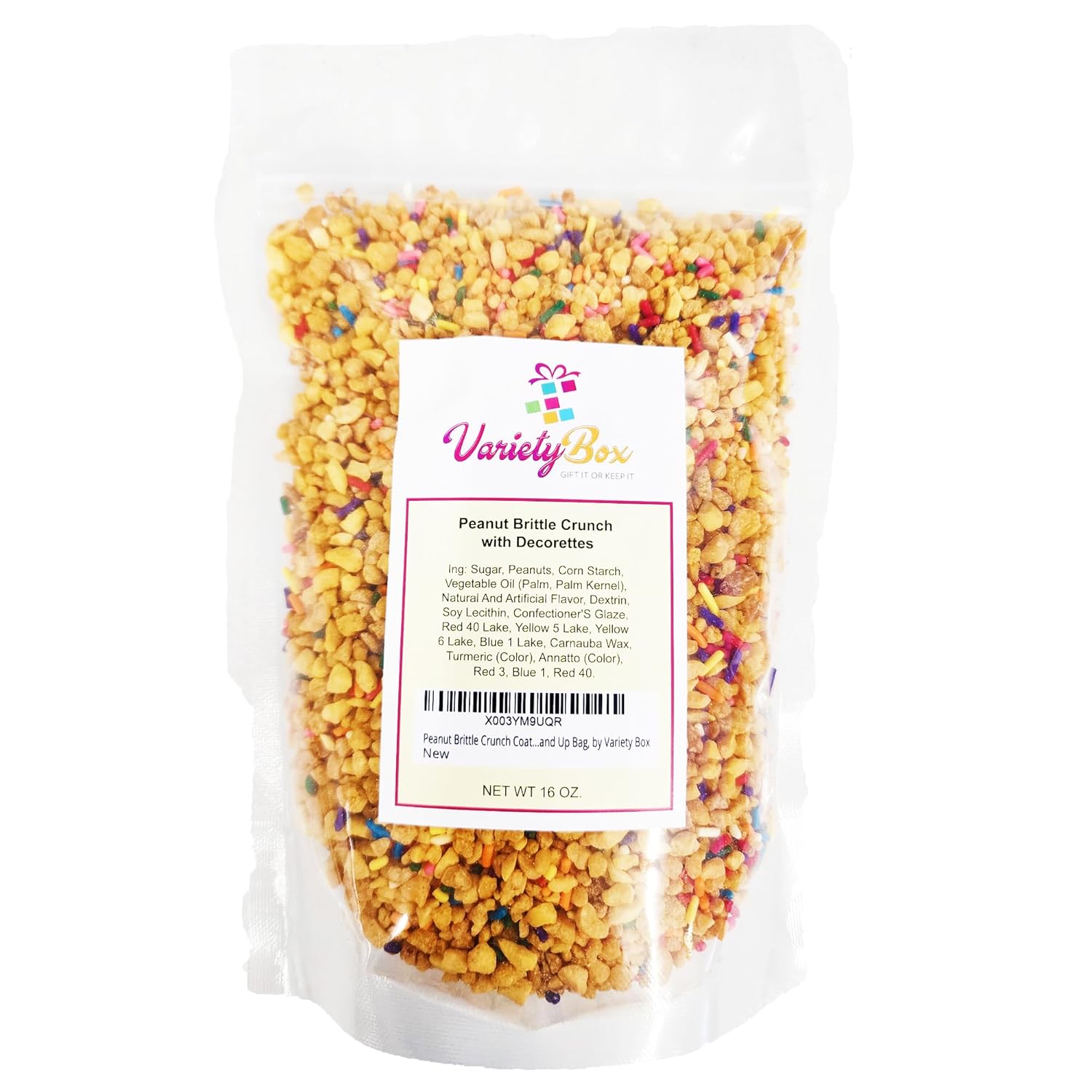 Variety Box – Bolsa de pie con cierre de cremallera resellable de 1 libra