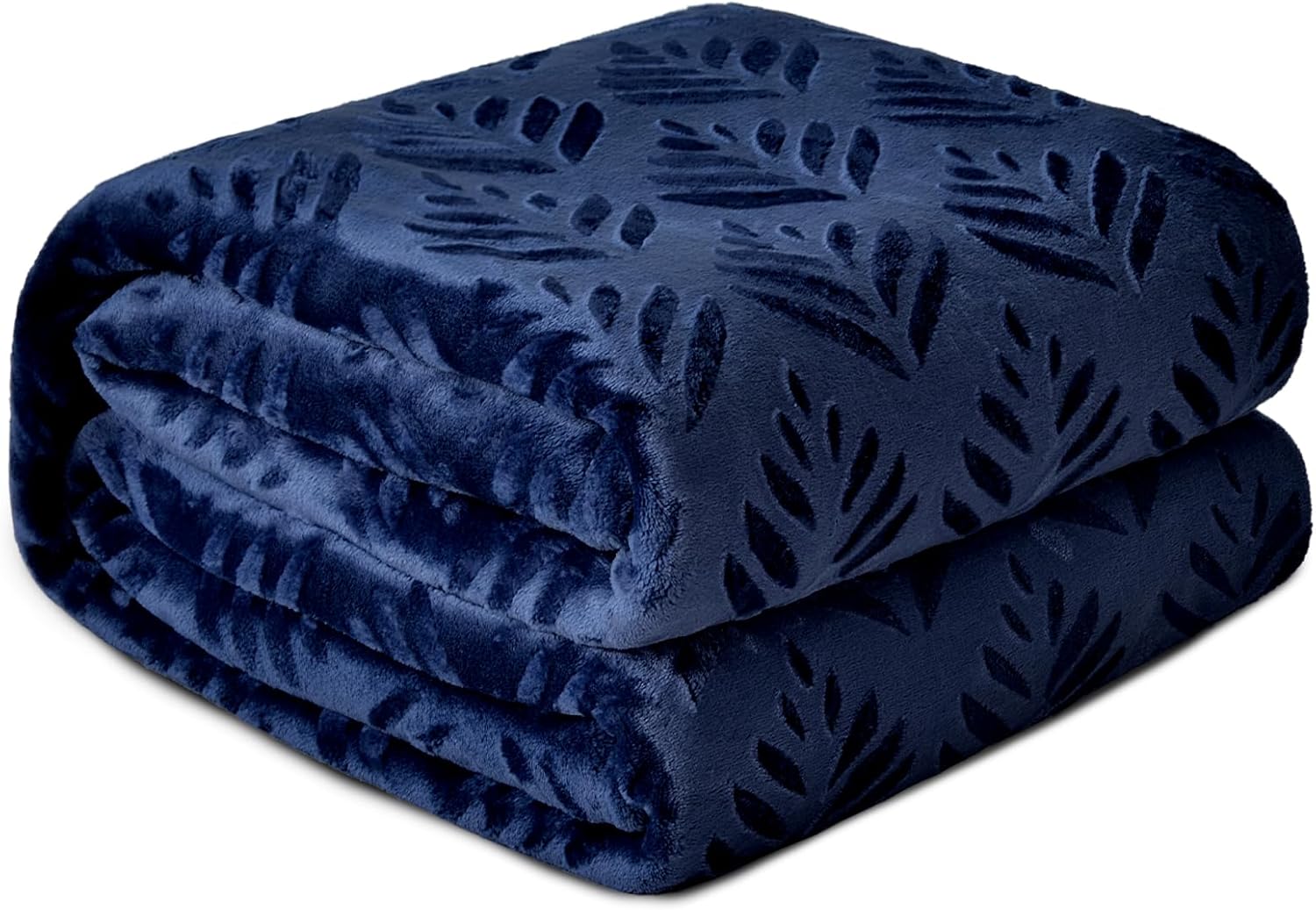Exclusivo Mezcla Manta de forro polar para sofá, mantas súper suaves y acogedoras para todas las estaciones, patrón de hojas, felpa ligera, color