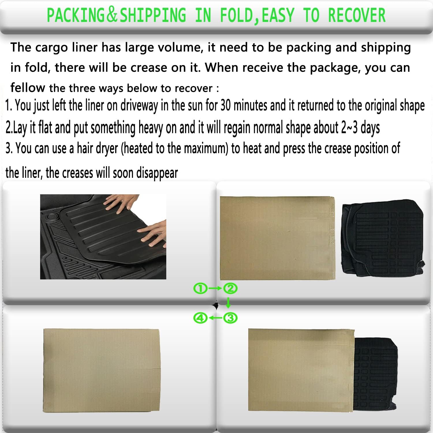 Corolla Cargo Mat  Compatible con Toyota Corolla 2014-2019, para todo tipo de clima, forro de carga trasera, bandeja de maletero, 3D, impermeable,
