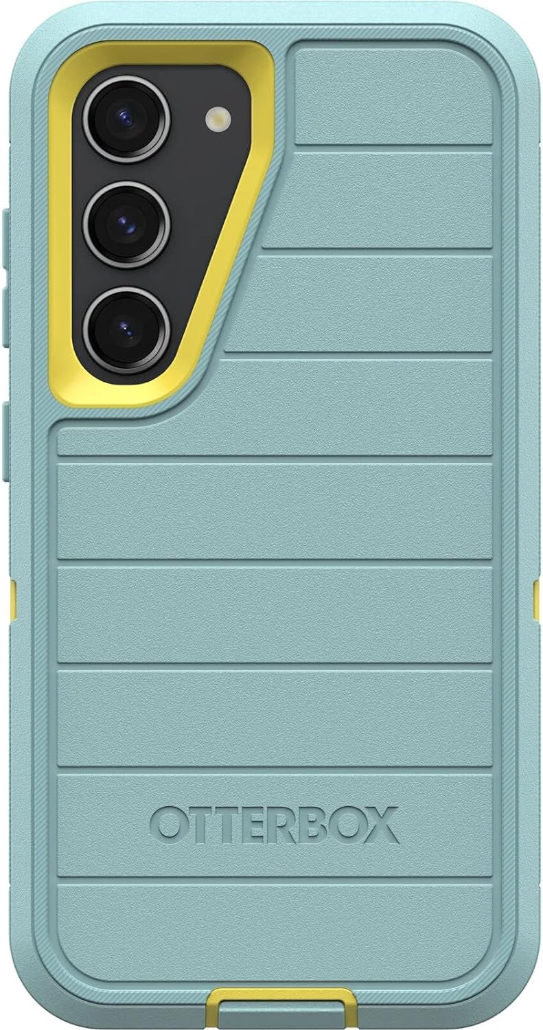 OtterBox Funda para Galaxy S23 (solamente) – Serie Defender – Velas y sol, resistente y duradera – con protección de puerto – Incluye soporte de