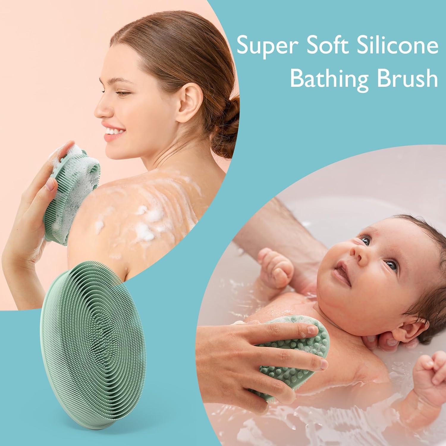 Lupantte Juego de baño para bebé, esenciales para piel seca, tapa de cuna y eczema, incluye cepillo de silicona para cuna, cepillo para cuero