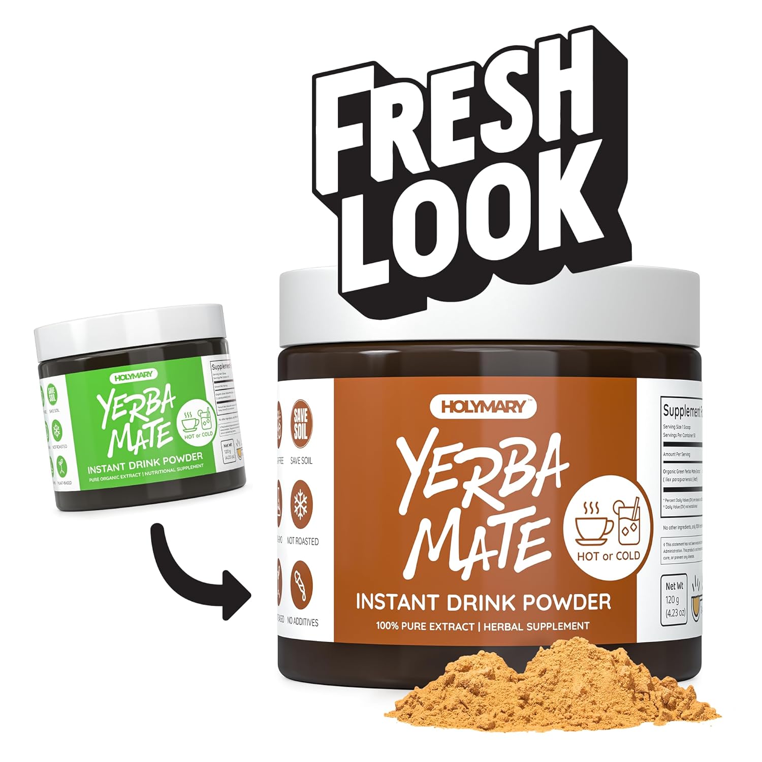 Mezcla de bebida instantánea de yerba mate, 100% pura y natural, extracto de té orgánico sin aditivos por HOLYMARY