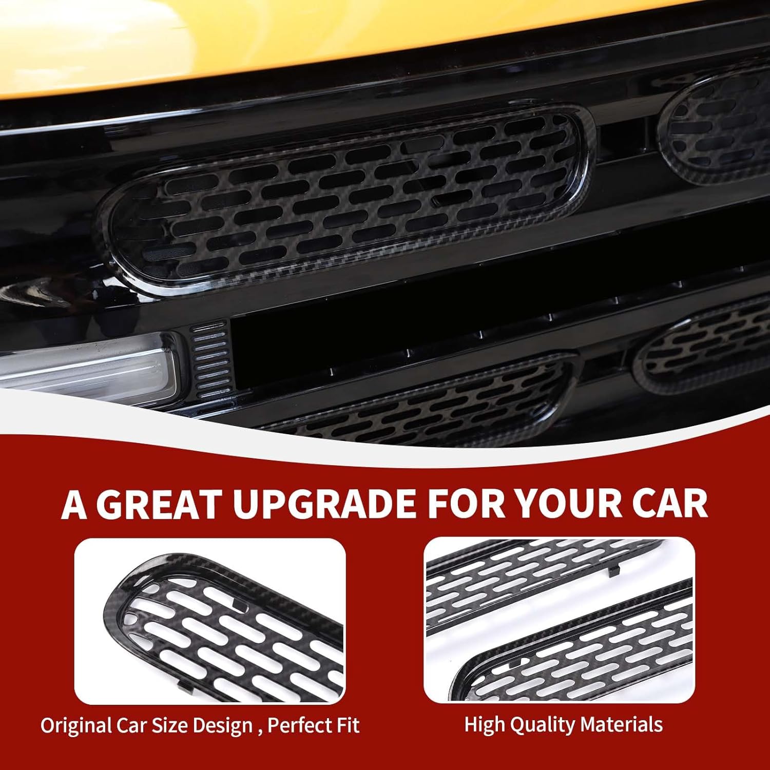 Para insertos de parrilla Bronco, 6 piezas de cubierta protectora de malla de rejilla frontal con clip compatible con accesorios exteriores Ford