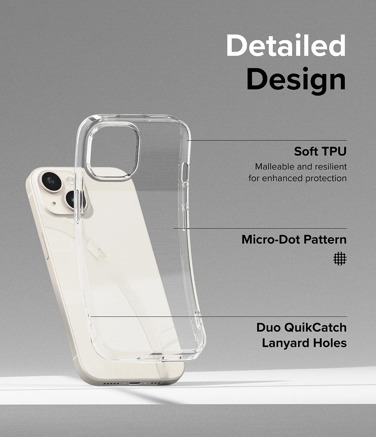 Ringke Air – Funda compatible con iPhone 15 Plus, delgada, transparente, flexible, ligera, delgada para mujeres, hombres, transparente