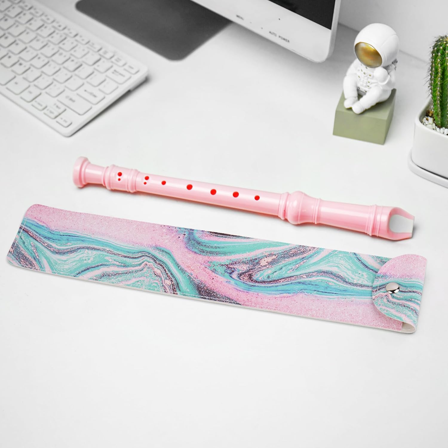 Flauta para principiantes, niños y adultos, 8 agujeros, soprano, con varilla de limpieza y funda de cuero para estudiantes, entretenimiento en casa