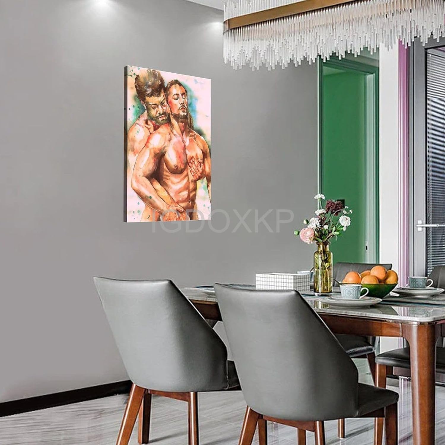 Póster de arte gay masculino masculino musculoso desnudo adulto arte abstracto (2) póster de lienzo para decoración de pared, pinturas para sala de