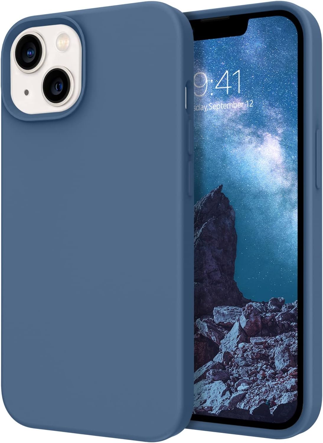 DOMAVER Para iPhone 13 Funda De Silicona Delgada De Gel Suave De Goma De Goma De Microfibra Forro Cojín Textura Niños Hombres A Prueba De Golpes