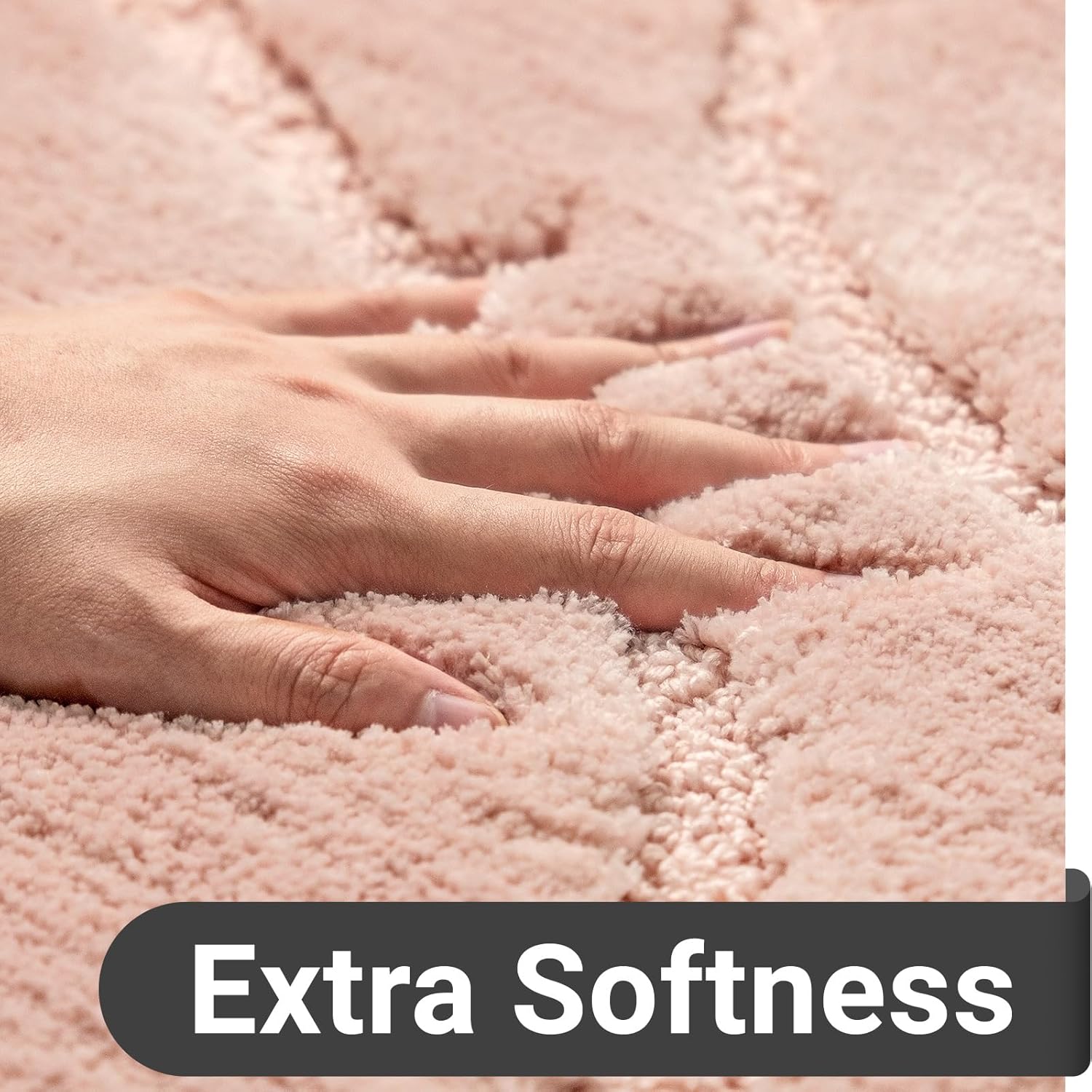 DEXDE Alfombras de baño, alfombra de baño de microfibra lanuda de felpa suave, antideslizante, para suelo de baño, lavable a máquina, alfombra