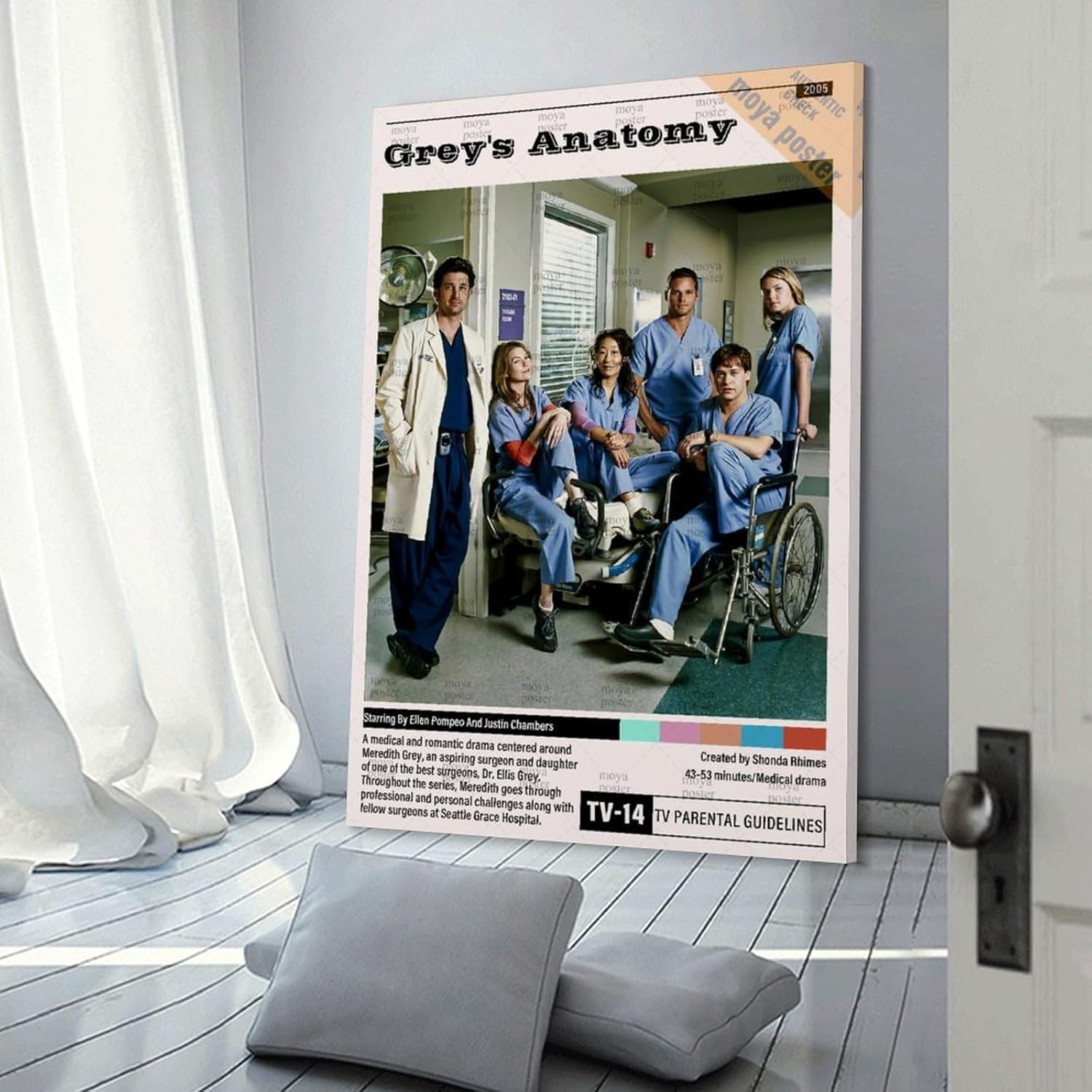 Pósteres estéticos de la serie de televisión de Anatomía de Grey’s Anatomy, pintura decorativa, lienzo, pósteres de pared e impresión artística