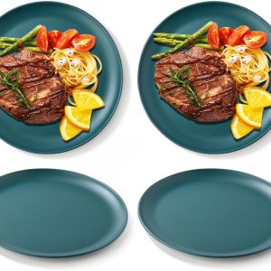 4 platos llanos de acero inoxidable de 9 pulgadas, platos de metal para cocina, interiores y exteriores, platos de campamento, picnic (verde) 4 platos llanos de acero inoxidable de 9 pulgadas, platos de metal para cocina, interiores y exteriores, platos de campamento, picnic (verde)
