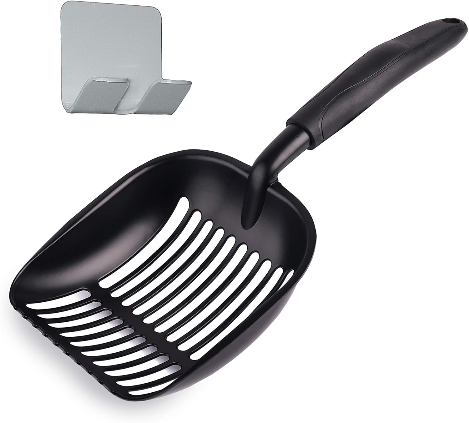 Pets First Cat Litter Scooper – Ergonomic & Easy Grip Design Deep Cleaning with A Non-Stick & No Residue Build-Up Solid Aluminum, Waterproof –