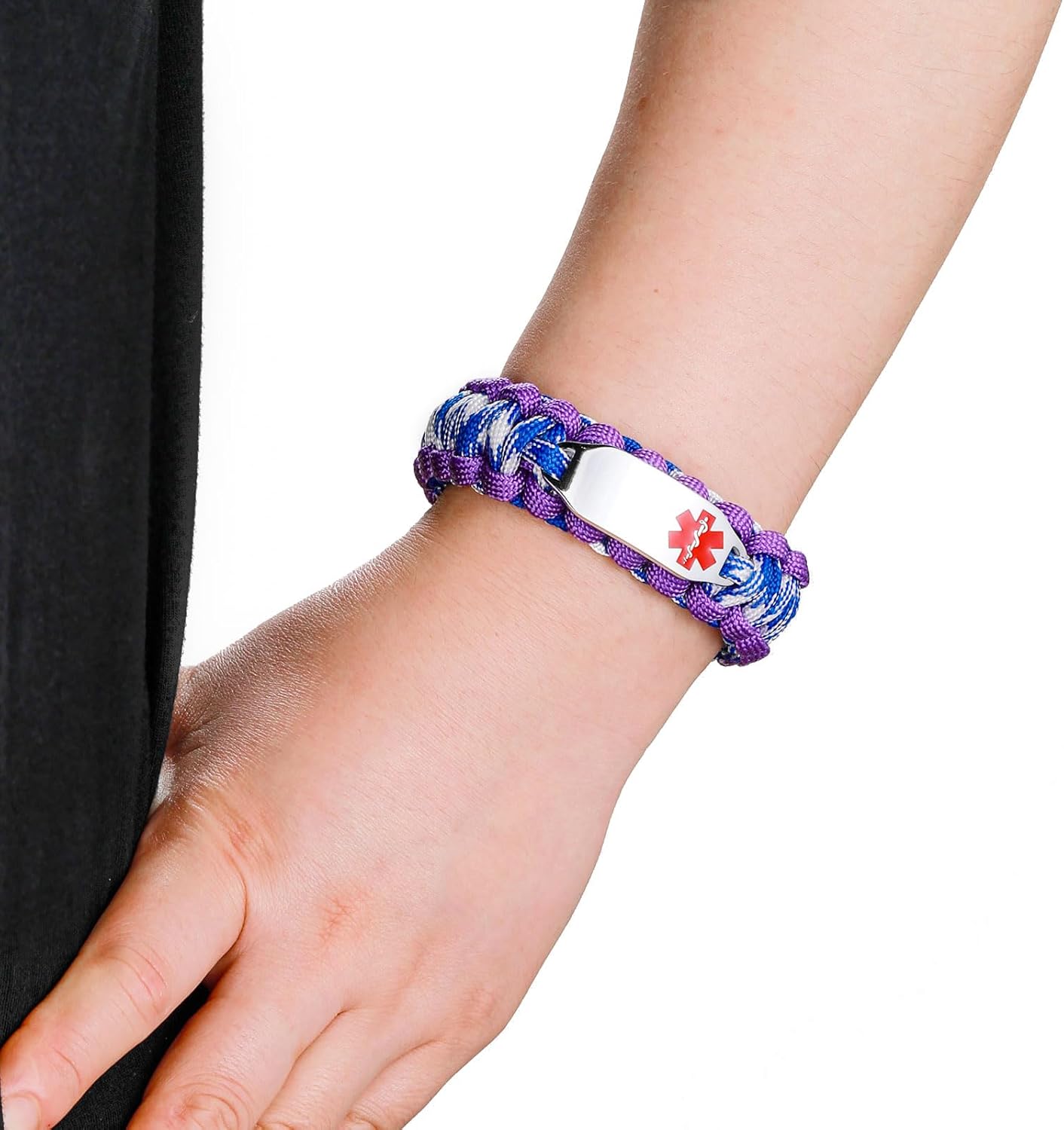 JF.JEWELRY Medical Alert Bracelet for Women  Stainless Steel Medical Emergency ID Bracelet  Paracord Braided Medical Alert Bracelet  Free Engraving