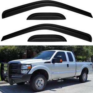 Protectores de lluvia de ventana para Ford F250 F350 Super Duty SuperCab 1999-2016, viseras de ventilación de ventana, deflectores de viento para Protectores de lluvia de ventana para Ford F250 F350 Super Duty SuperCab 1999-2016, viseras de ventilación de ventana, deflectores de viento para