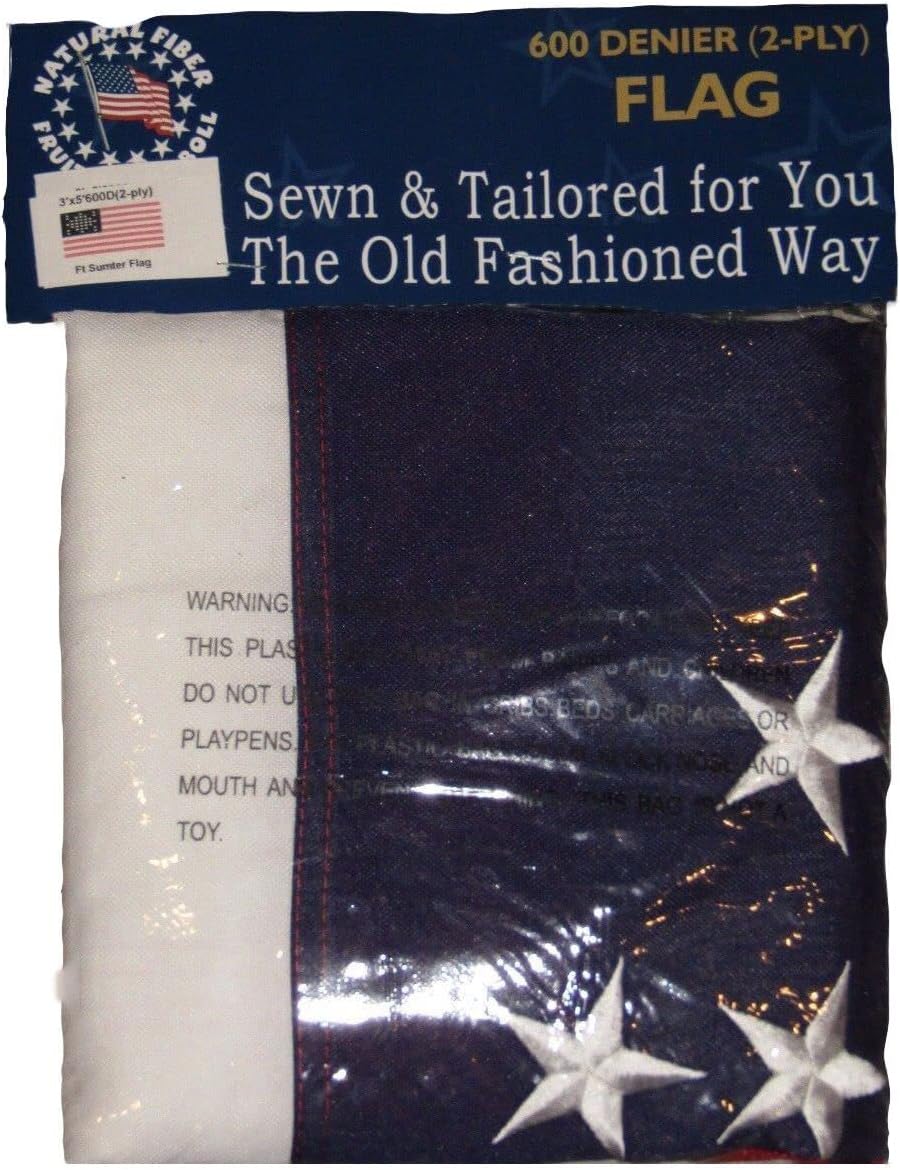 Premium 3×5 Embroidered Civil Ft Sumter 600D 2ply Nylon Flag 3’x5′