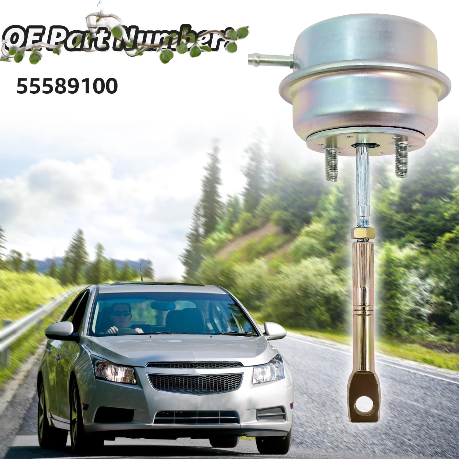 Kit de actuador de turbocompresor Wastegate con retenedores y tuercas compatible con Chevrolet Cruze 2011-2015, Cruze Limited 2016, Sonic 2012-2020,
