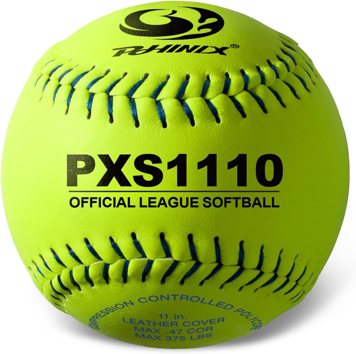 PHINIX Softball de lanzamiento rápido de cuero dividido de 11 y 12 pulgadas, opciones de tamaño y peso oficial de calidad profesional (COR .47