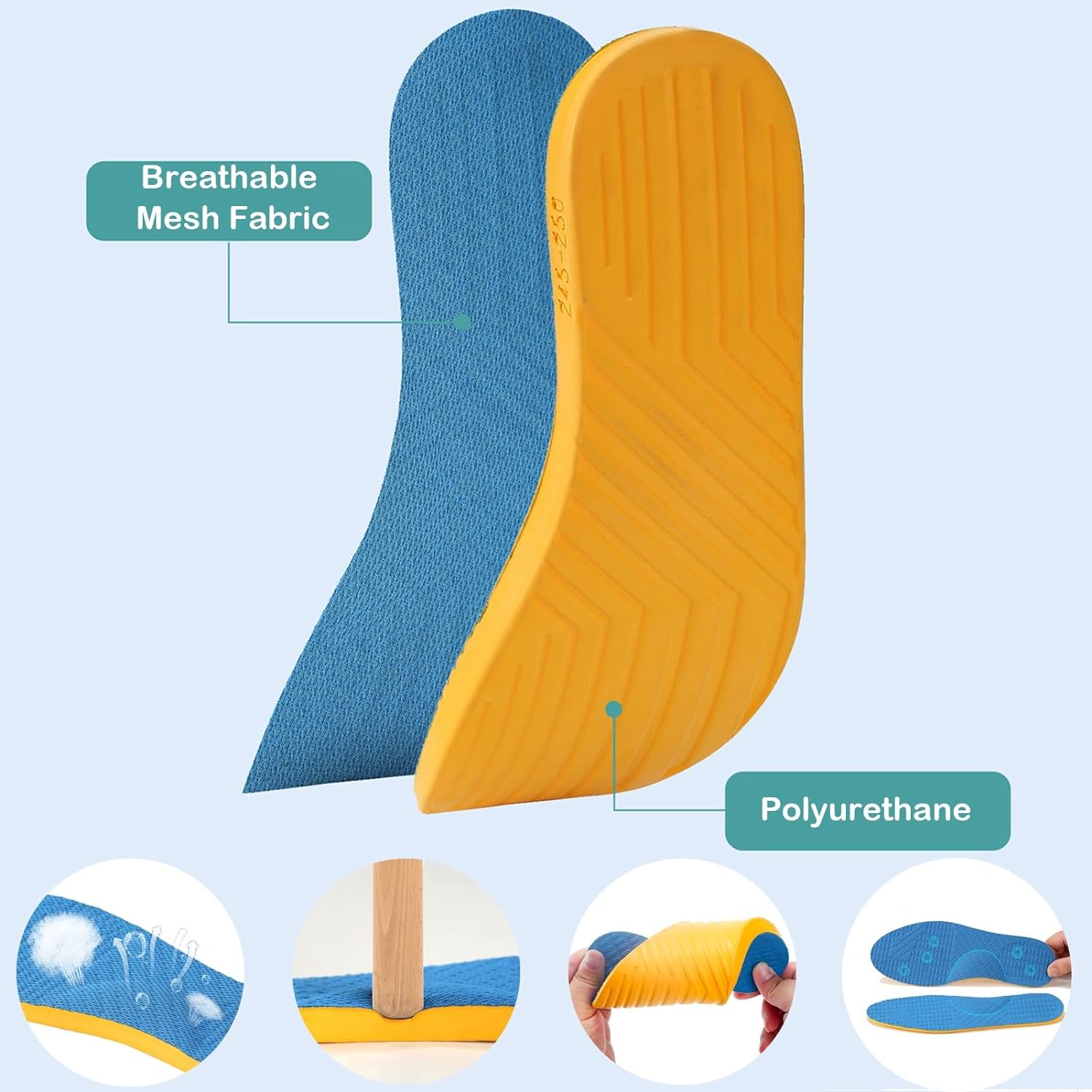 Plantillas de supinación, inserciones de soporte de arco, plantillas ortopédicas para fascitis plantar para rectificar pies planos, piernas tipo X,
