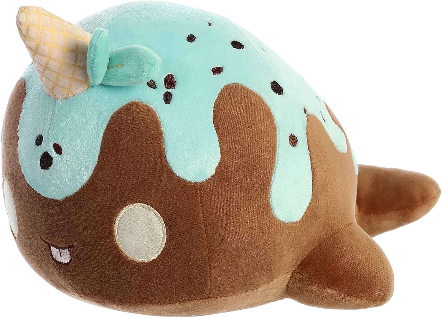 Aurora Enchanting Tasty Peach Mint Chocolate Nomwhal – Animal de peluche con diseño brillante y colorido – Peluche de pieza de exhibición, color