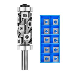 SpeTool Rodamiento superior e inferior, broca de enrutador de 12 vástago con 10 piezas de insertos de carburo reemplazables, plantillas de SpeTool Rodamiento superior e inferior, broca de enrutador de 12 vástago con 10 piezas de insertos de carburo reemplazables, plantillas de