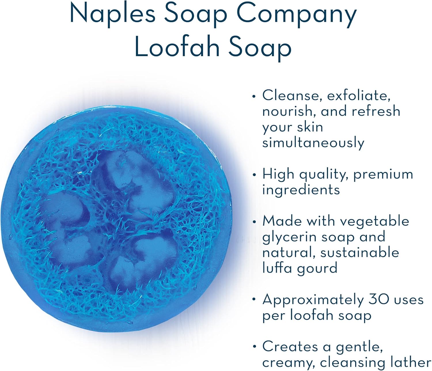 Naples Soap Company – Juego de 4 barras de esponja natural con infusión de jabón para limpiar, exfoliar e hidratar la piel, sin ingredientes