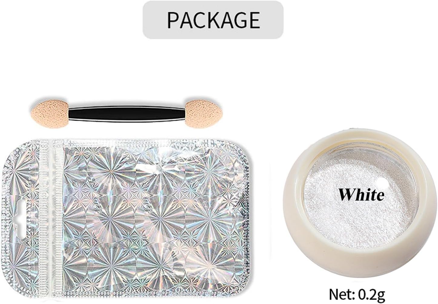 GoLashFun Polvo de uñas cromado y perla blanca,Aurora Nail Mermaid Powder Daily Charm,Polvo de efecto espejo mágico para uñas, decoración de salón