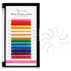 Beauty7 Extensiones de pestañas de colores arco iris, pestañas clásicas, 12 colores, rizo D+, 0.002 in de grosor, 0.512 in, pestañas dramáticas, Beauty7 Extensiones de pestañas de colores arco iris, pestañas clásicas, 12 colores, rizo D+, 0.002 in de grosor, 0.512 in, pestañas dramáticas,