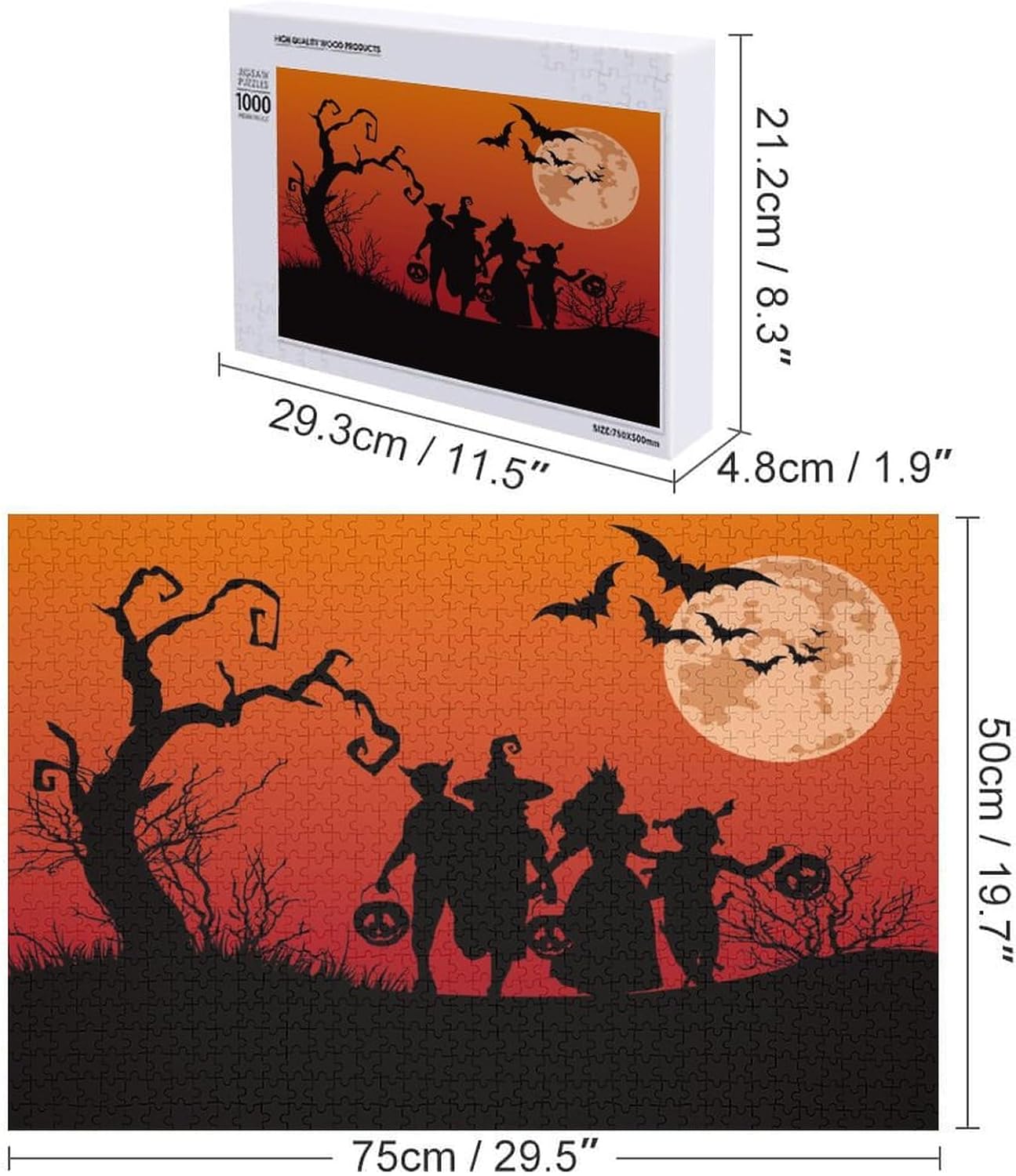 Rompecabezas para adultos de 1000 piezas, rompecabezas de Halloween, divertido rompecabezas familiar desafiante, juego de rompecabezas