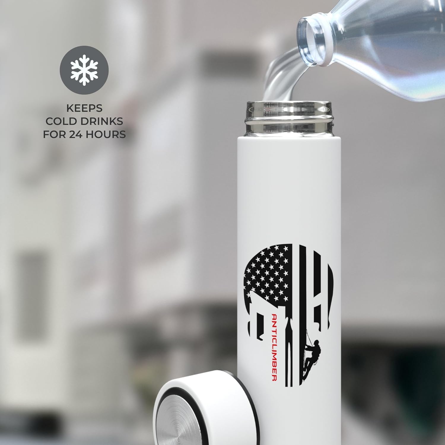 Termo para café y té con infusor de té, termo de 15 onzas, botella de agua, termo para bebidas calientes y frías, termo para bebidas calientes